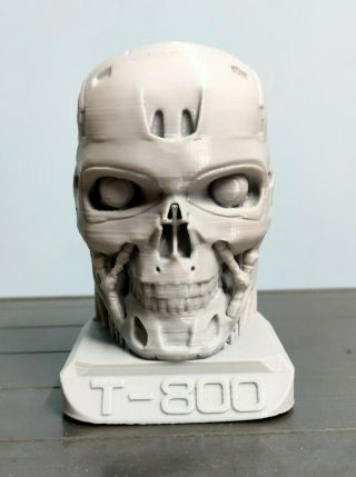 4 Inch Terminator Robot Bust - 3d Printed Fan Art Figure Model Statue Toy