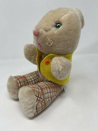 Vintage Old Knickerbocker Stuffed Plush Bunny Rabbit Plaid Yellow Jacket No 18