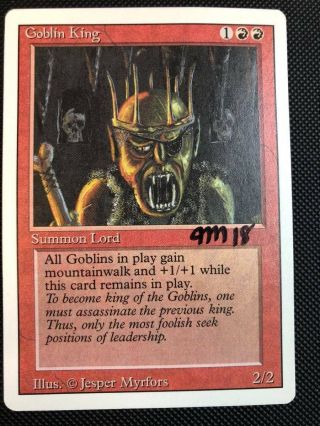 Mtg Magic The Gathering Revised Goblin King Signed 646