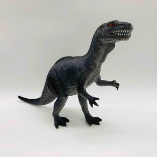Vintage Imperial 10 " Allosaurus Dinosaur Figure Gray - Black W/ Red Eyes