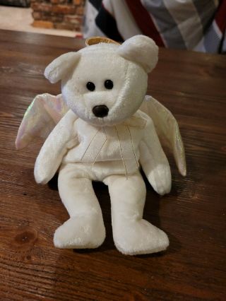 Rare 1998 " Halo " Beanie Baby With Brown Nose