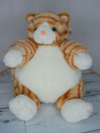 Unipak Designs 9 " Plumpee Cat Plush Stuffed Animal Kitty Orange Tabby Kids Toy