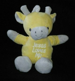 Dan Dee Plush Musical Giraffe Jesus Loves Me Yellow Gray Baby Lovey Stuffed Toy