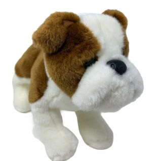 Douglas Cuddle Toys Plush Bulldog Dog 10 " Brown White Soft Stuffed Animal Toy