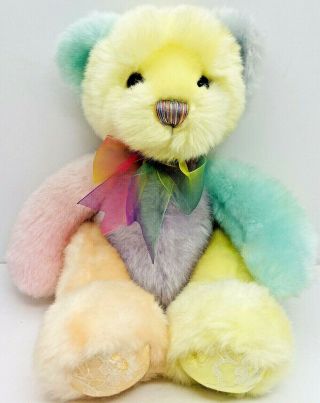 First & Main Sorbet Pastel Multi - Colored Teddy Bear Plush 13 " Tall