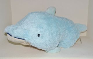 Large 18 " Pillow Pets Light Blue Dolphin Whale Fish Plush Pillow 2010