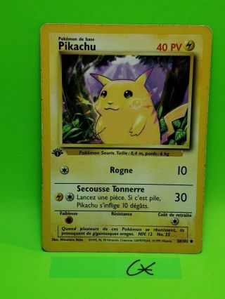 Pokemon Pikachu (french) - 58/102 - Common 1st Edition (base Set) Hp
