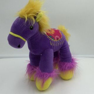 Best Made Toys Purple Yellow Horse Pony Plush Soft Toy Stuffed 9 " Animal