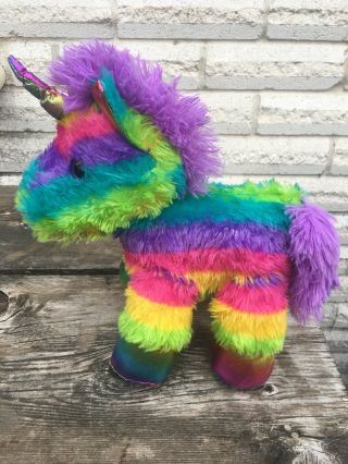 Rainbow Unicorn Plush 13 Inches Stuffed Animal Dan Dee Toy Gift Sparkle Eyes