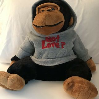 Dan Dee Collectors Choice Black Brown Monkey Stuffed Plush 14 " Got Love? Shirt