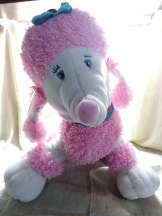 Dan Dee Large Plush Dog Poodle Pink And White Puppy Stuffed Toy Animal 22” Tall