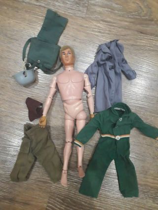 Vintage Action Man - 1973 /77 - Flocked Hair With Clothes Eagle Eyes Great Cond