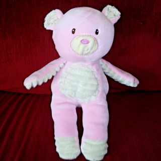 Mary Meyer Baby Pink Bear Smooth Plush Tan Ribbed Chest Inner Arms/ears Feet