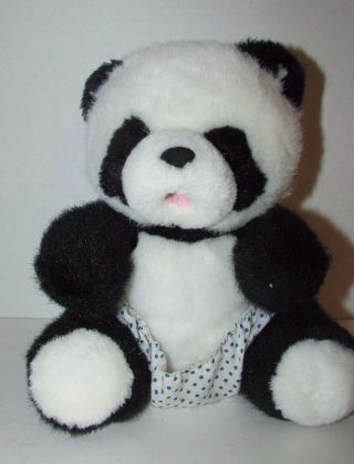 Russ Plush Baby Lang Lang panda bear polka dot diaper pants open pink mouth 3