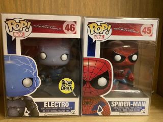 Funko Pop Vinyl - The Spiderman 2 Electro 46 Glow And Spider - Man 45