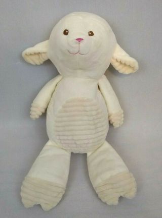 Kellytoy Kelly Toy Plush Lovey Stuffed Lamb Rattle Ivory Textured 17 "