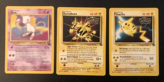 Pokemon Mew 8,  Electabuzz 2,  Pikachu 4 Black Star Promo Cards - Nm