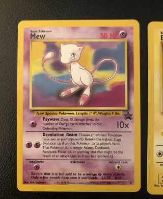Pokemon Mew 8,  Electabuzz 2,  Pikachu 4 Black Star Promo Cards - NM 2