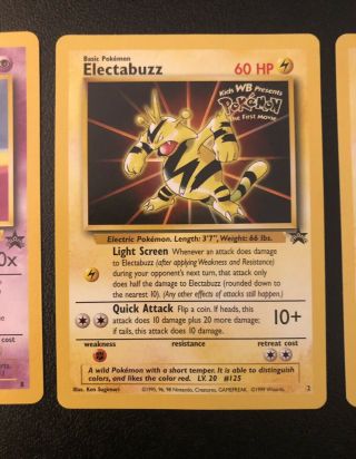 Pokemon Mew 8,  Electabuzz 2,  Pikachu 4 Black Star Promo Cards - NM 3