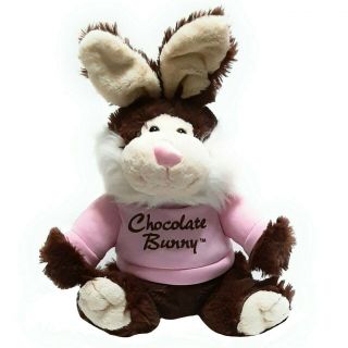 Dan Dee Chocolate Bunny Plush 15 " Easter Soft Toy Pink Sweater