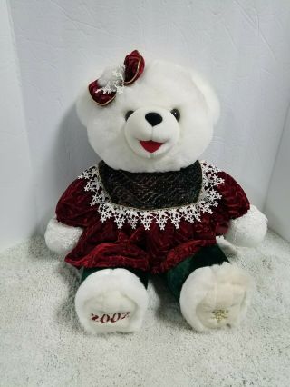 Dan Dee Snowflake Friends White Girl Teddy Bear Christmas Plush 12 " 2002