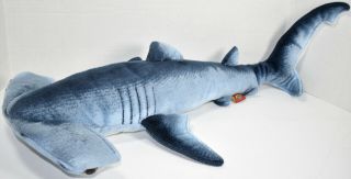 Adventure Planet Blue And White Hammerhead Shark Stuffed Animal Plush Soft Toy