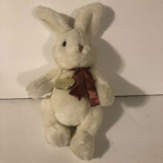 Gund 9” 1991 Vintage White Bunny Rabbit With Ribbon