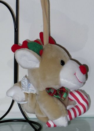 Vintage Elfe 1995 Baby Reindeer Christmas Musical Pull String Stuffed Animal