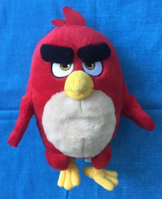 2015 Angry Birds Movie Red Talking Bird 11 " Plush Stuffed Animal Toy Euc