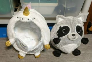Justice Undercover Squishable Plush Raccoon In Unicorn Costume Disguise Toy