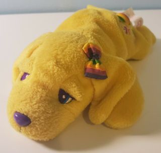 8” 1998 Lisa Frank Fantastic Beans Series One Candy The Dog Plush Vintage
