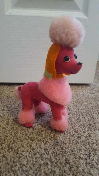 Vintage Dakin Dream Pets 7 " Pink Standard French Poodle Dog Stuffed Animal Toy