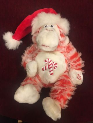 Dan Dee Plush Singing Light Up Monkey Chimp Candy Cane Peppermint Christmas 2