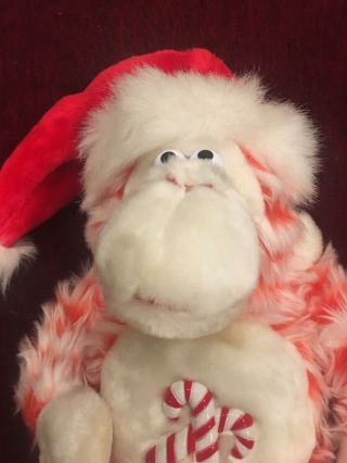 Dan Dee Plush Singing Light Up Monkey Chimp Candy Cane Peppermint Christmas 3
