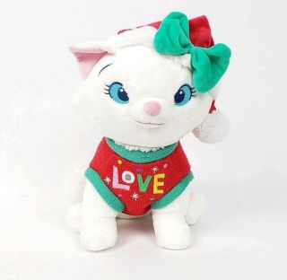 Disney Store Christmas Marie Aristocats Plush Festive Doll Cat Stuffed 12 "