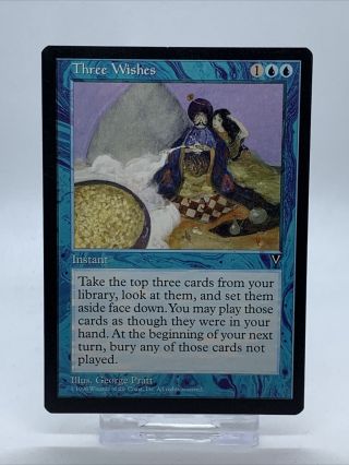 Three Wishes Mtg Visions Vintage Magic The Gathering Reserved List Card 1996