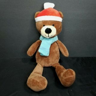 Teddy Bear Christmas Santa Hat Brown Animal Adventure Stuffed Animal Plush 15 "