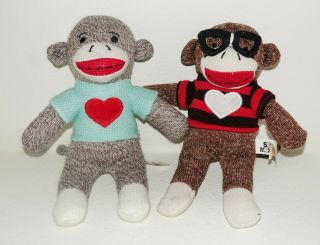 2 - For - 1 Dan Dee 9 " Sock Monkey Valentine 