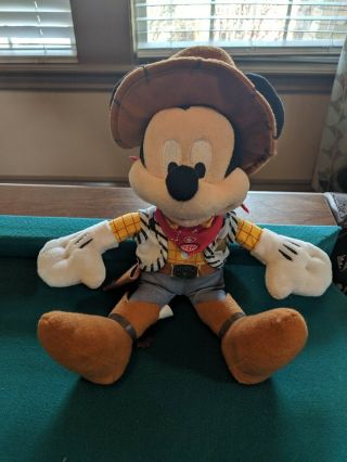 Authentic Disney Park Cowboy Mickey Mouse Plush