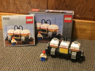 LEGO Trains Shell Tanker Wagon (7813) 100 Complete And Instructions 2