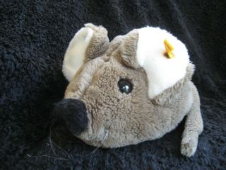 Rare 1981/88 German Steiff Xl Mouse W.  Button & Tag Cosy Fiep