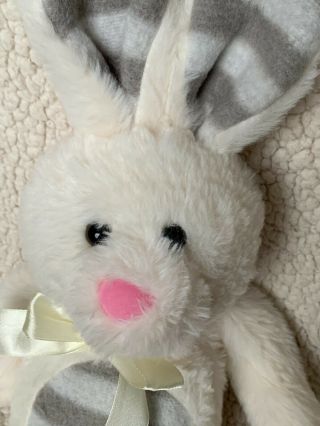 Dan Dee Bunny Rabbit Plush White Easter Gray Stripe Soft 18 