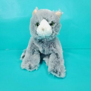 Ganz Webkinz Silversoft Gray & White Cat Plush Stuffed Animal Toy No Code 12 " L
