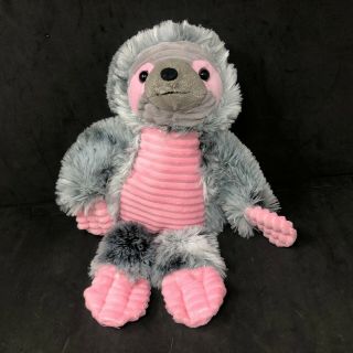 Dan Dee Sloth Plush Gray Pink Belly 14 " Soft Stuffed Animal Collectors Choice
