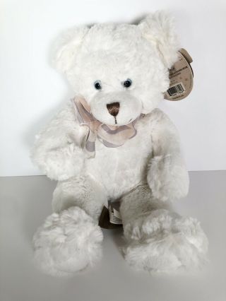 First & Main Dena White Bear Plush 11 " Stuffed Animal Tags