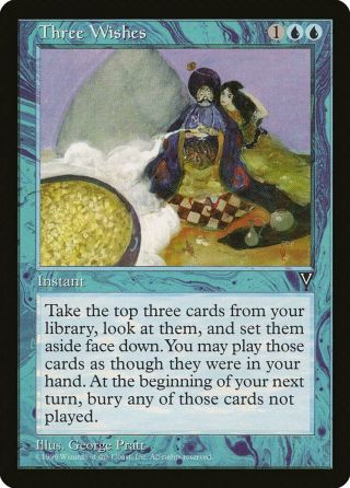 Three Wishes Visions Nm Blue Rare Magic The Gathering Mtg Card Abugames