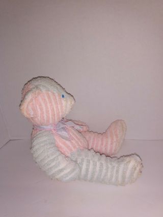 Russ Berrie Baby Pastel Striped Twiddles Teddy Bear Plush Rattle 8 