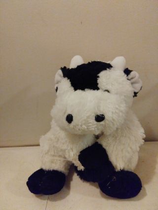 Dandee Cow White Black Collectors Choice Plush Stuffed Bull Toy 13 "