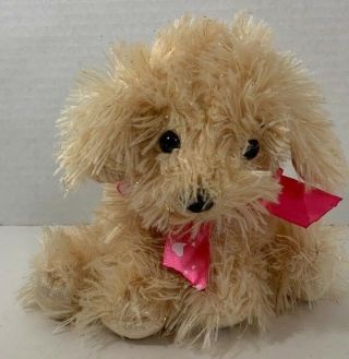 Dan Dee Puppy Dog Cream Beige Tan Plush Valentine 