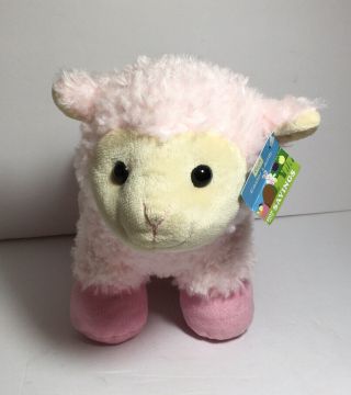 Lamb Sheep Plush 10 " Dan Dee Pink Collectors Choice Easter Stuffed Animal Toy